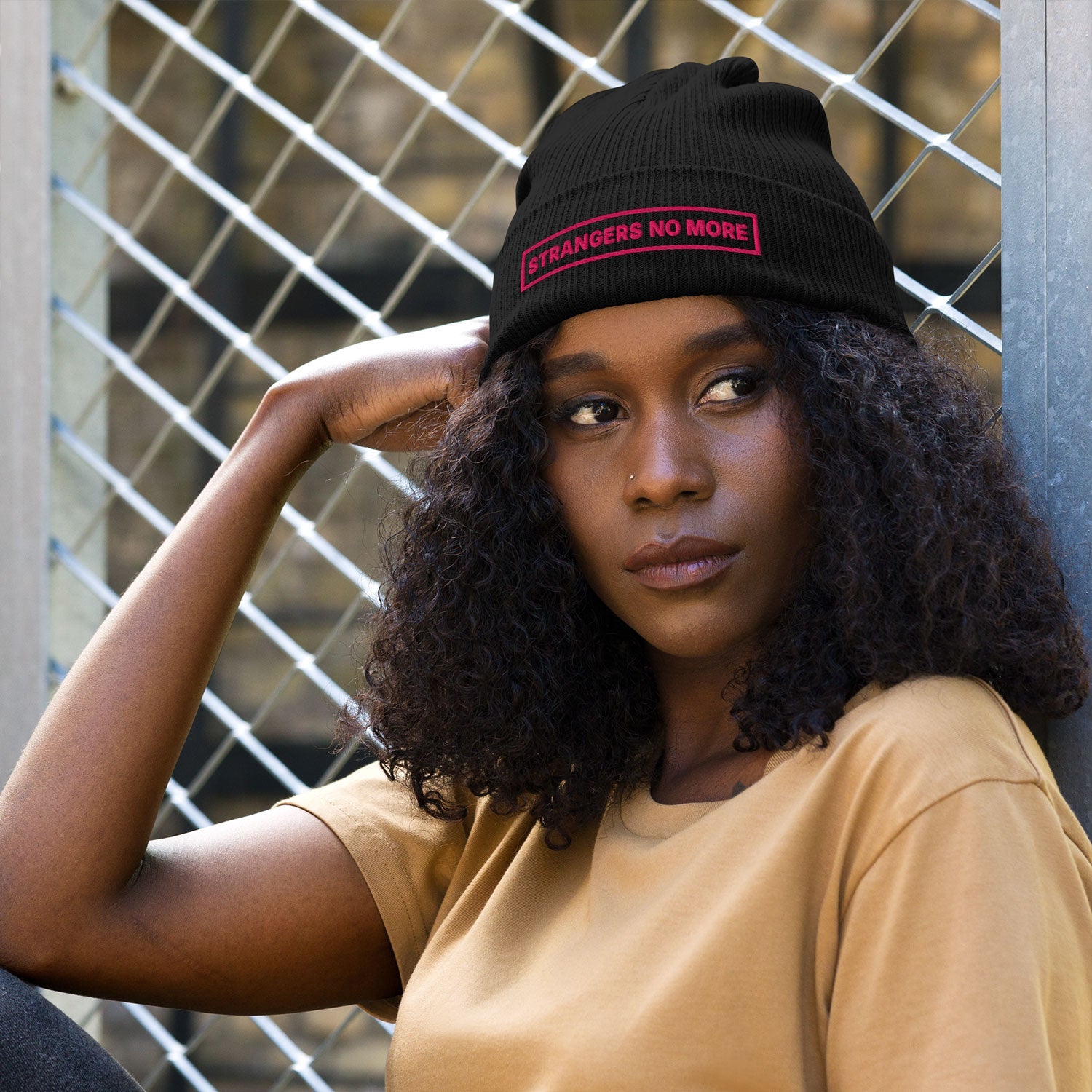 Strangers No More Embroidered Beanies And Caps