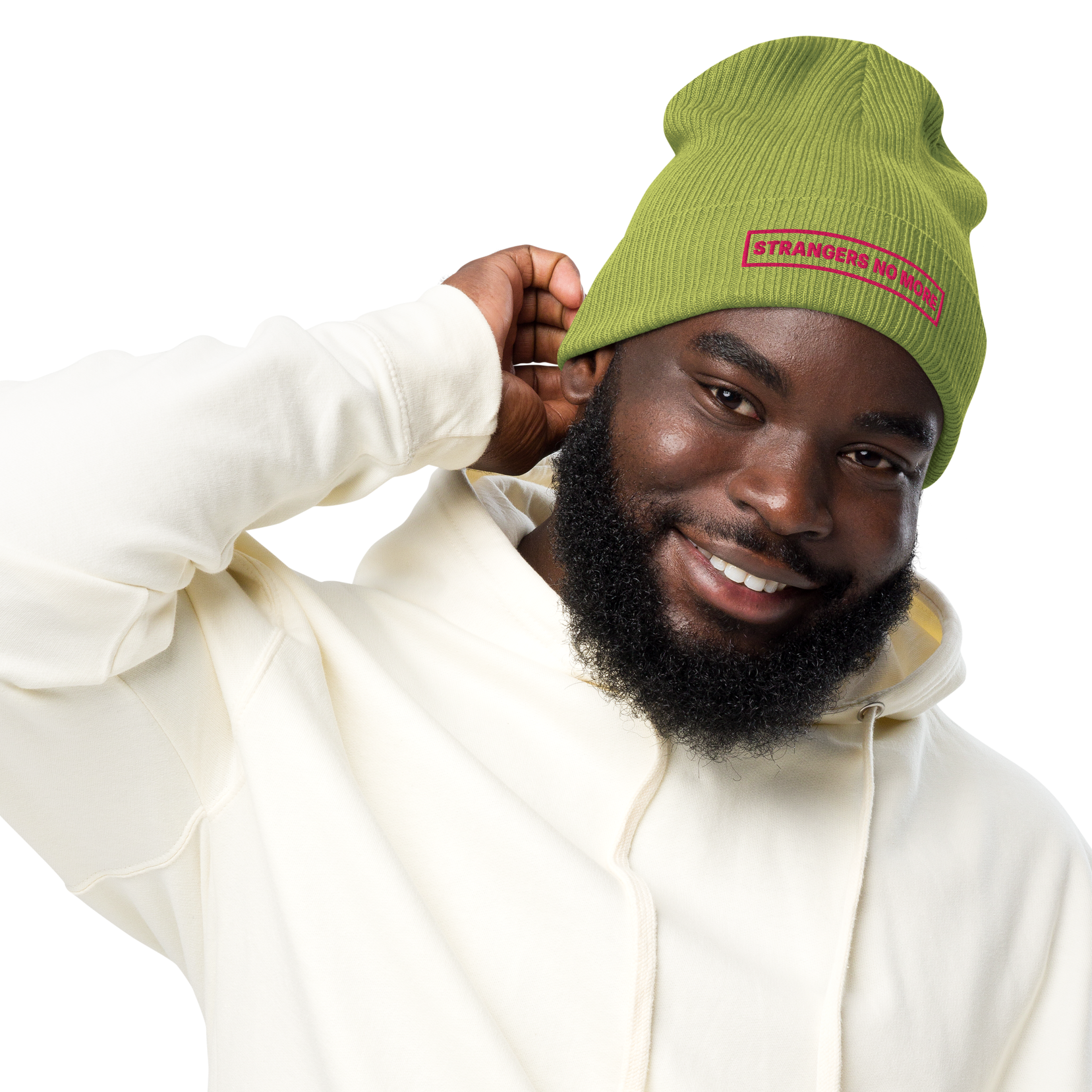 Pink Logo SNM Organic Cotton Embroidered Beanie