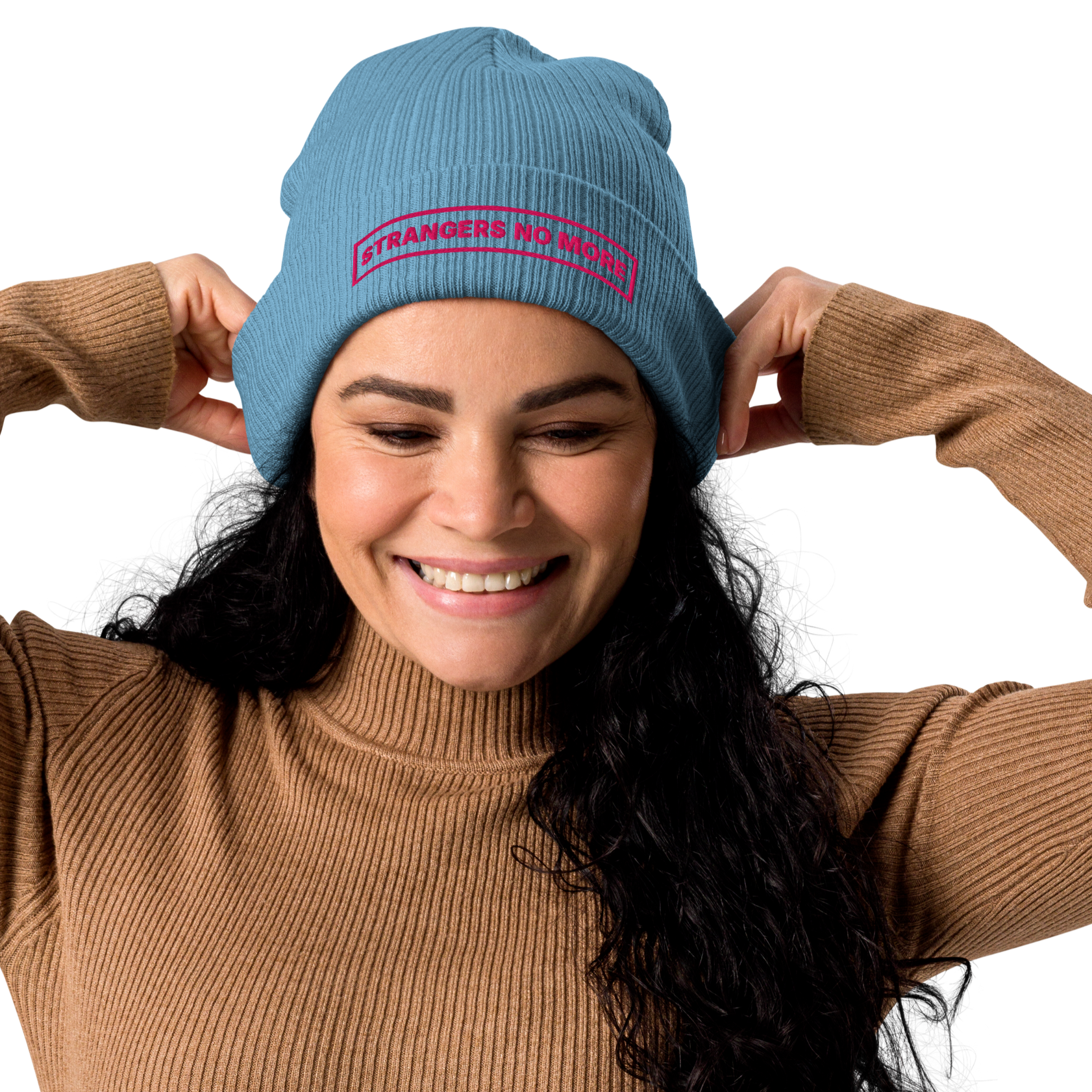 Pink Logo SNM Organic Cotton Embroidered Beanie