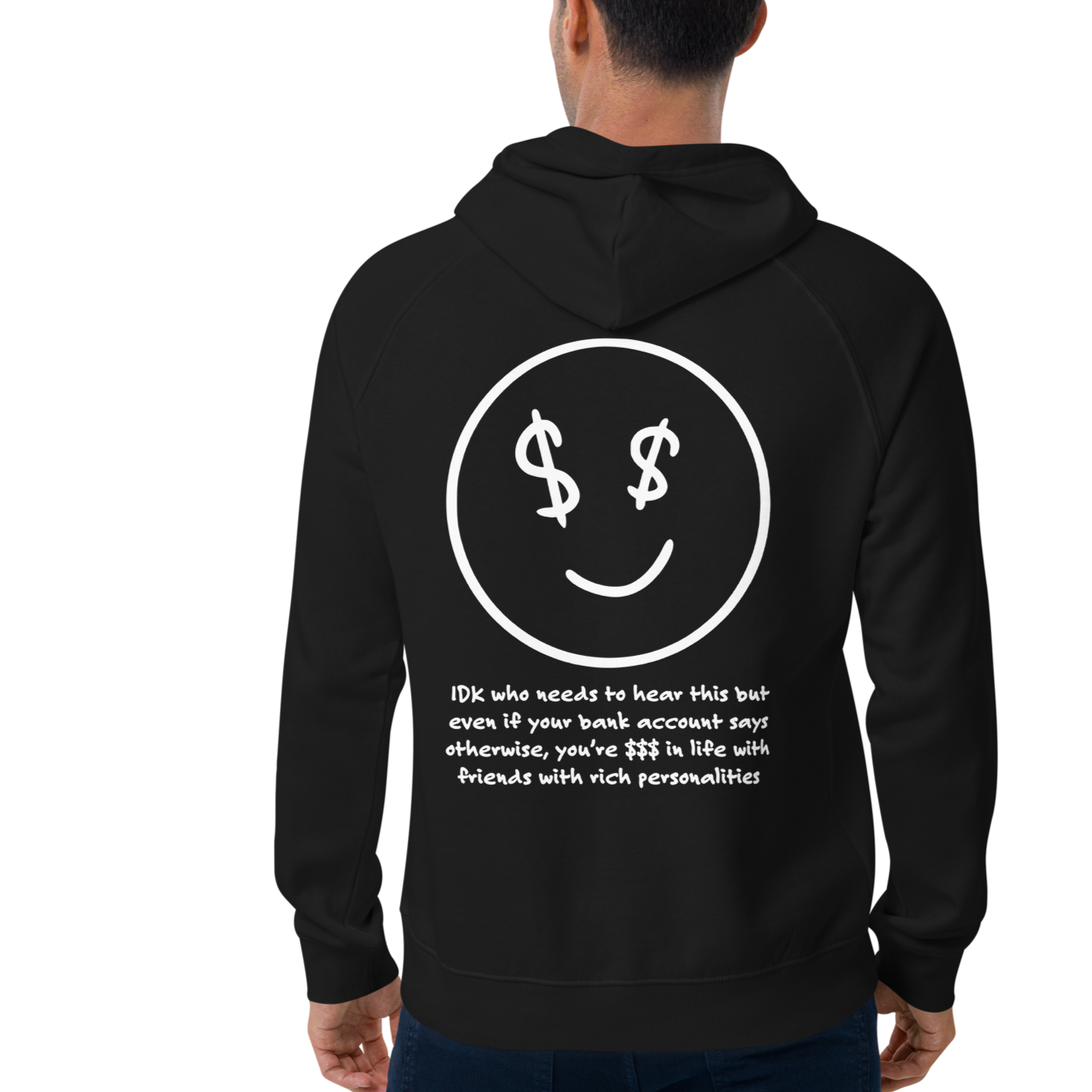 IDK... Rich In Life Organic Cotton Embroidered Hoodie // Unisex
