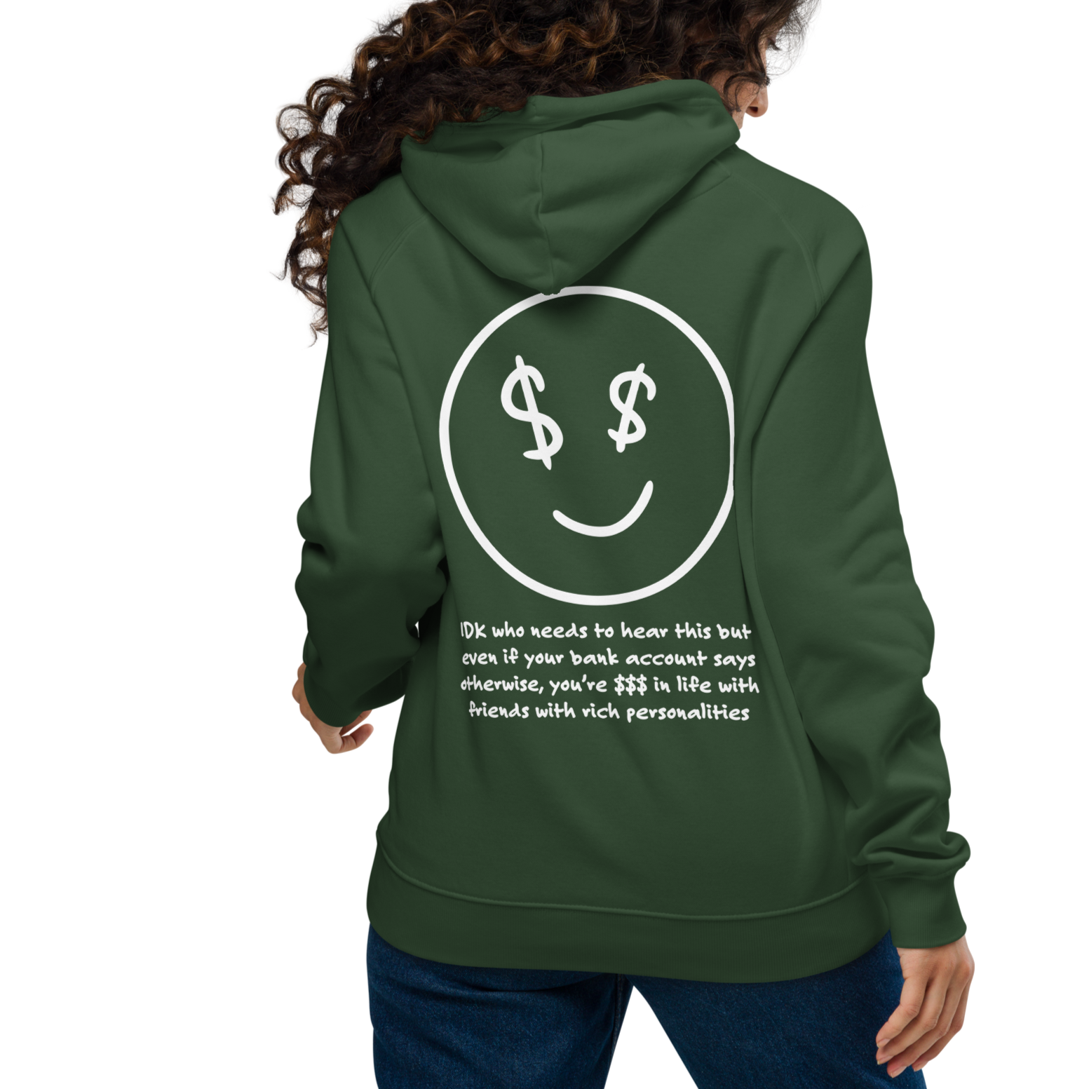 IDK... Rich In Life Organic Cotton Embroidered Hoodie // Unisex