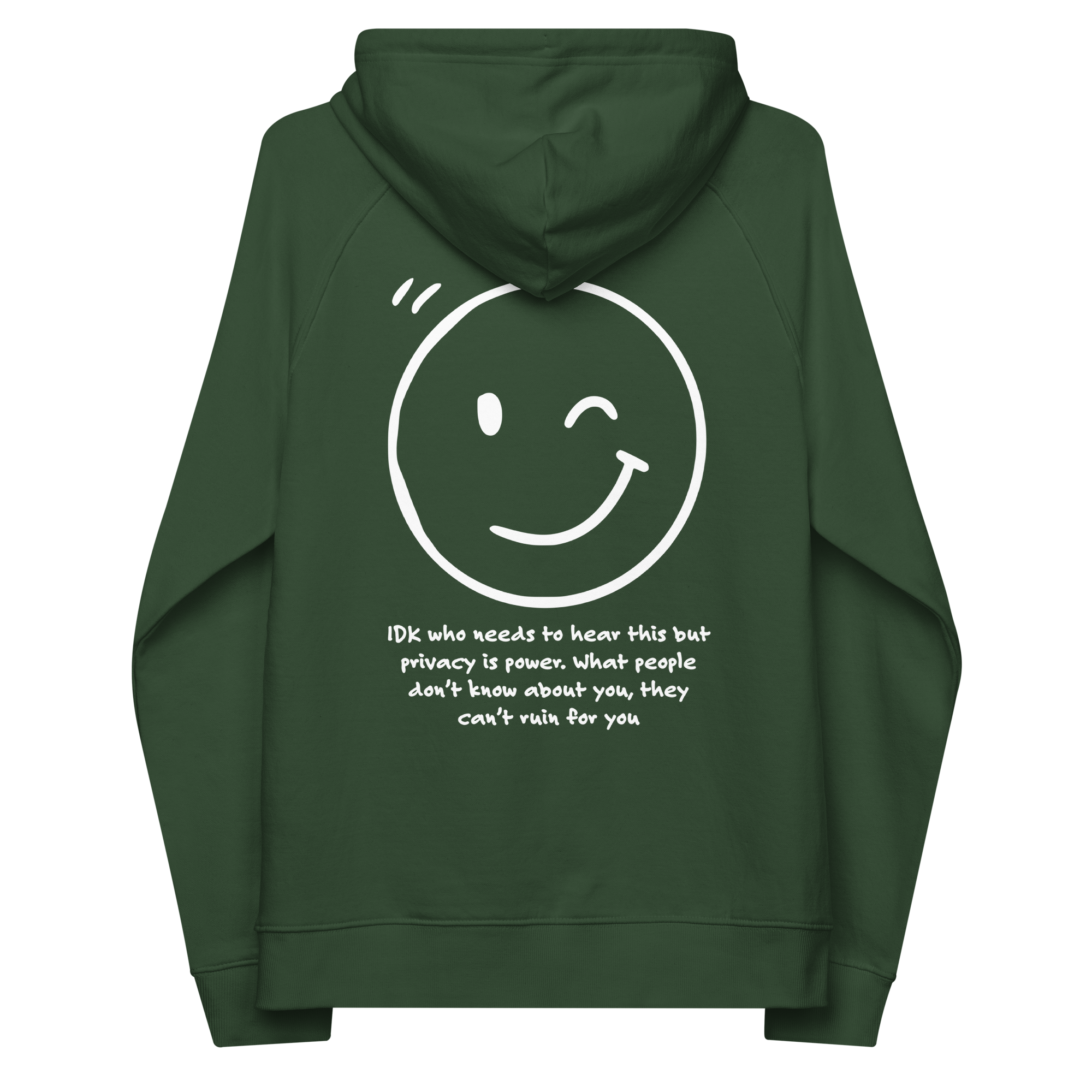 IDK... Privacy Is Power Organic Cotton Embroidered Hoodie // Unisex