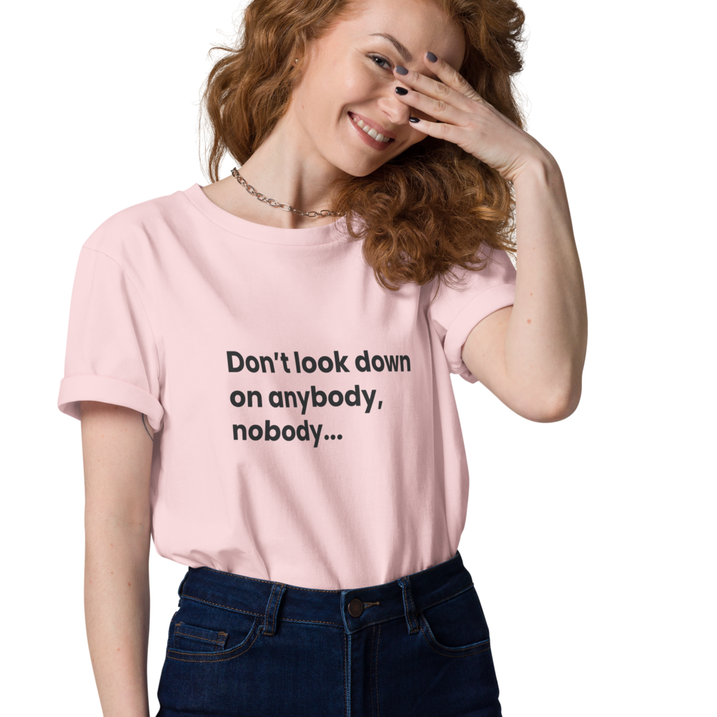 Don't Look Down / Help Them Up Organic Cotton T-Shirt // Unisex