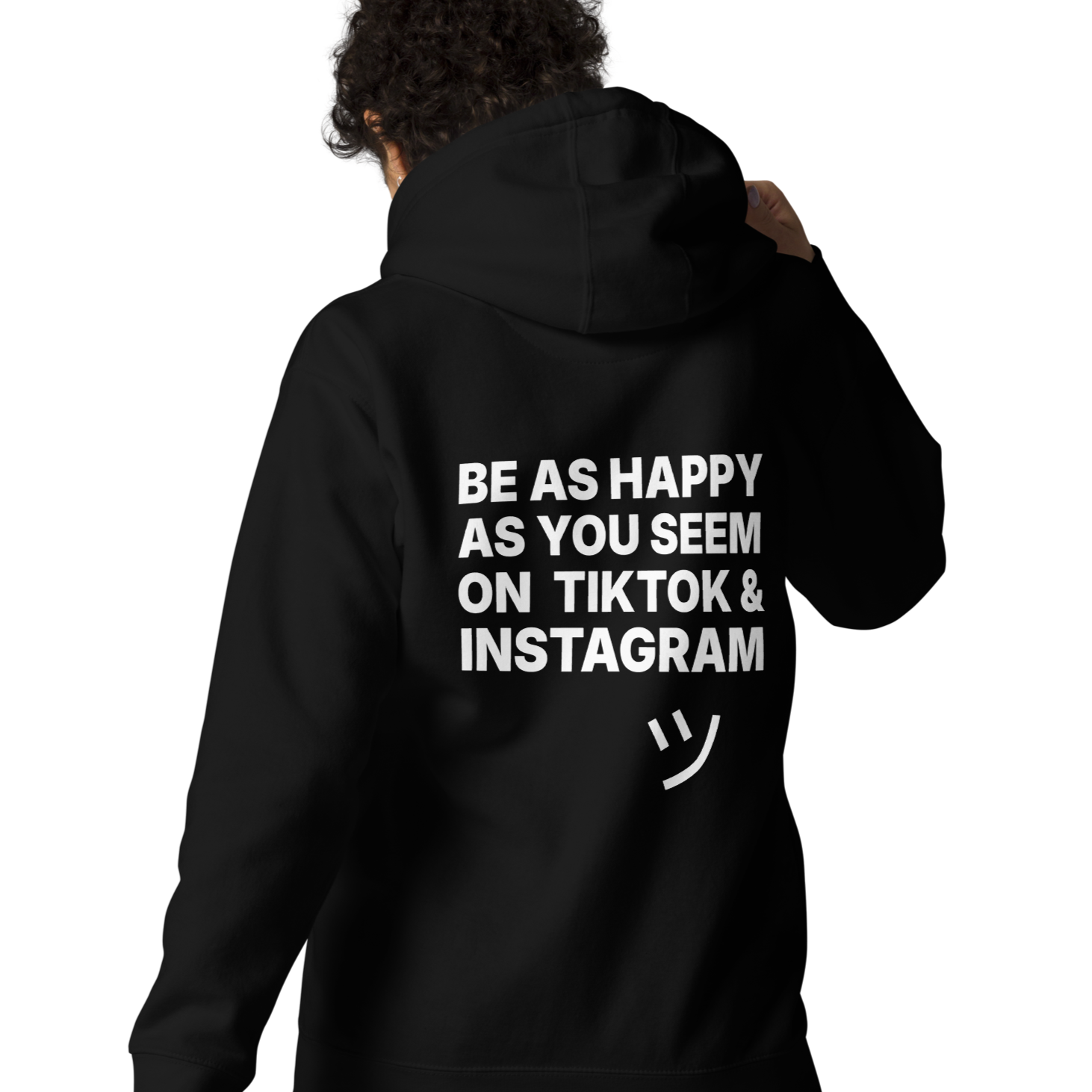 Be As Happy As You Seem Cotton Embroidered Hoodie // Unisex