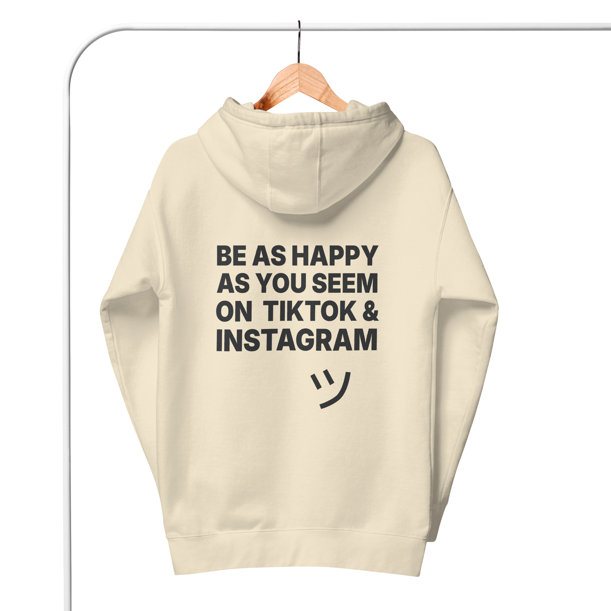 Be As Happy As You Seem Cotton Embroidered Hoodie // Unisex