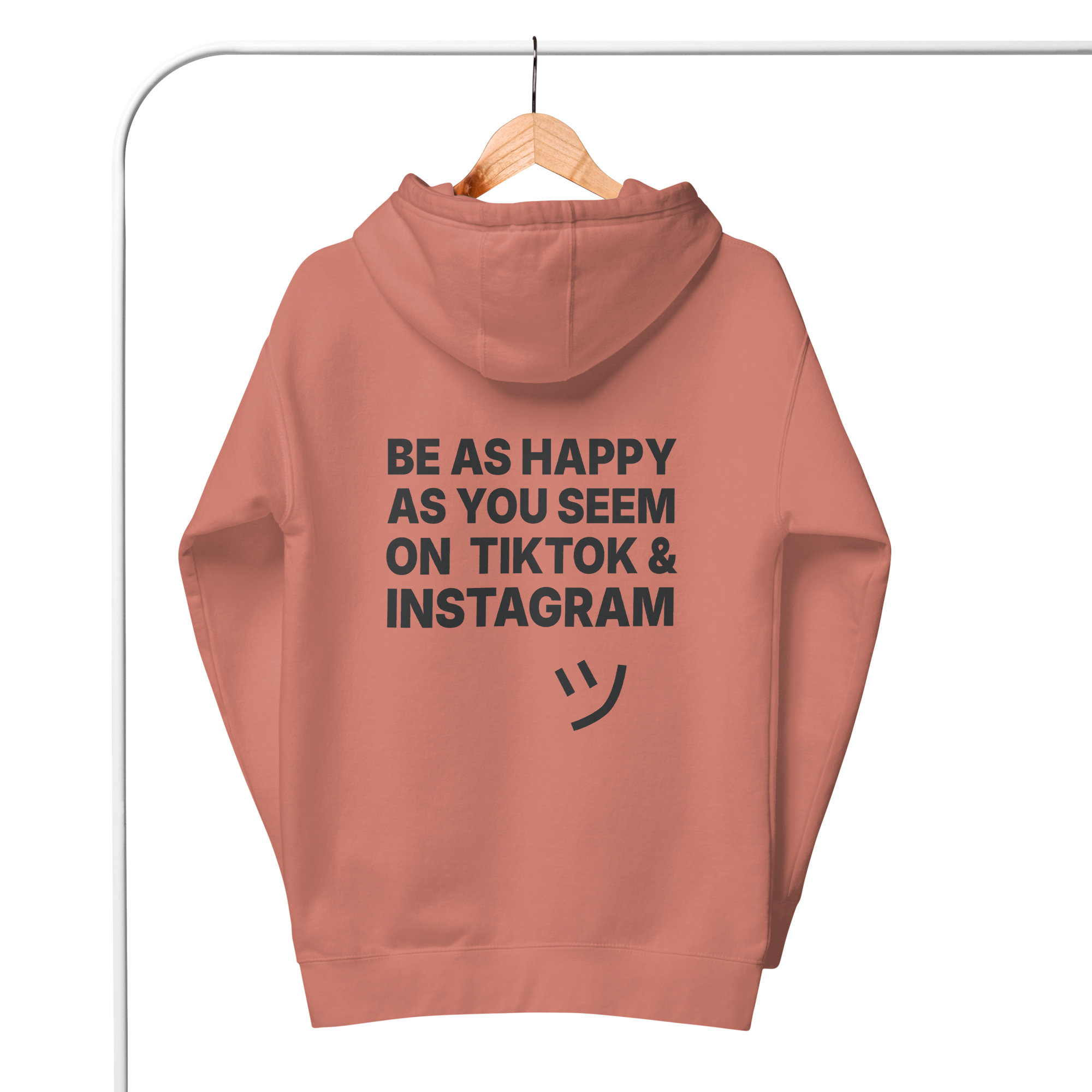 Be As Happy As You Seem Cotton Embroidered Hoodie // Unisex