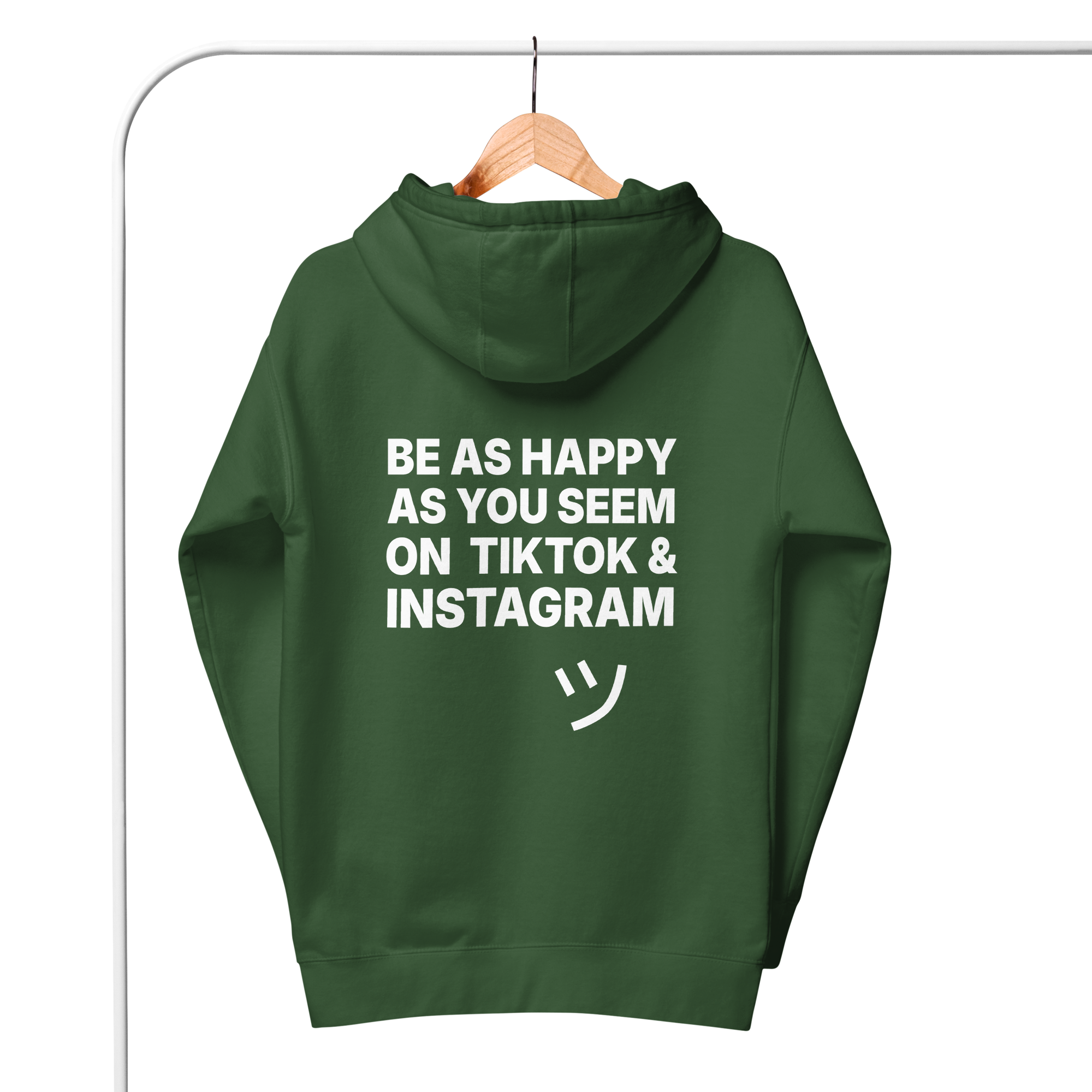 Be As Happy As You Seem Cotton Embroidered Hoodie // Unisex