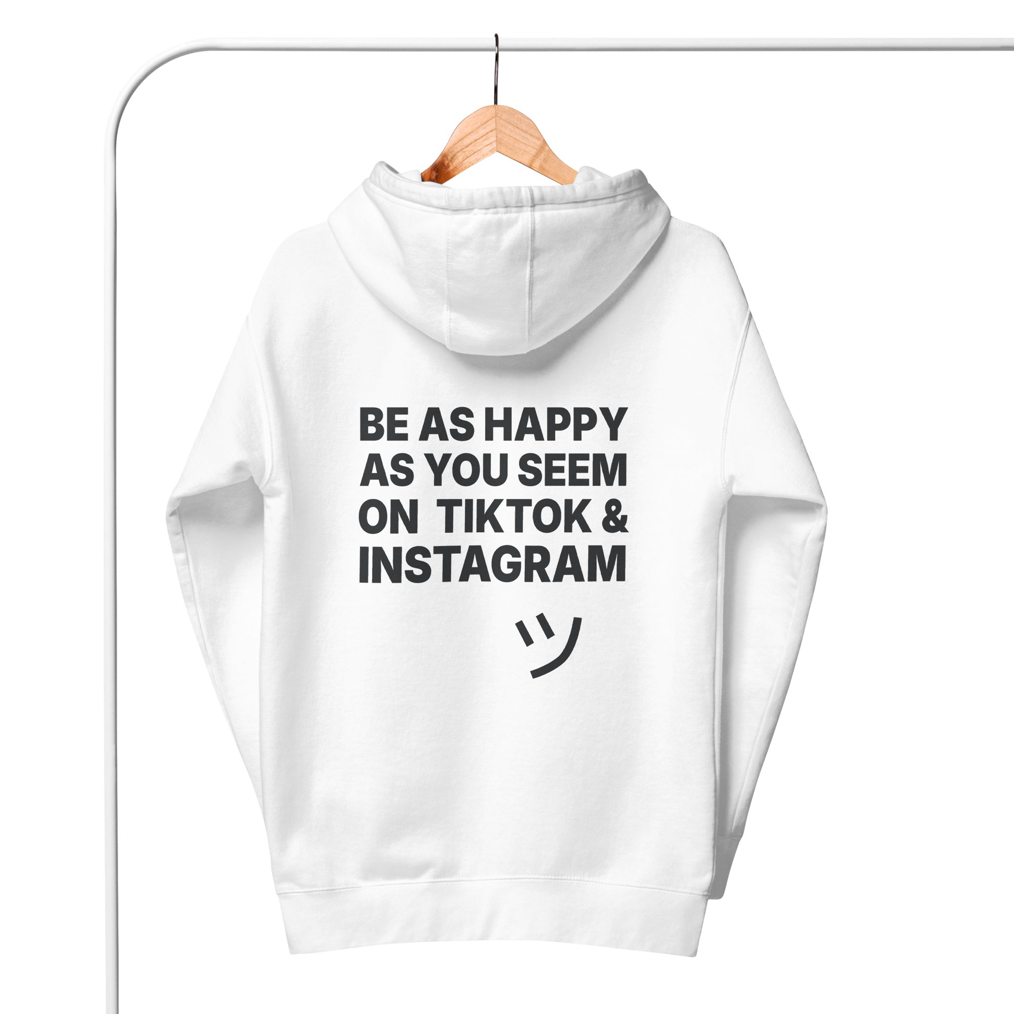Be As Happy As You Seem Cotton Embroidered Hoodie // Unisex